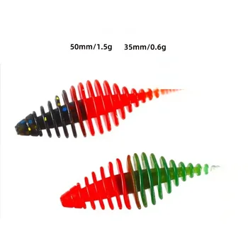 Threaded Grub Straight Tail Soft Lure, Rock Fishing Bait for Bass Mandarin Fish Texas Rig Jig Head Hook – Soft Lure – view 4