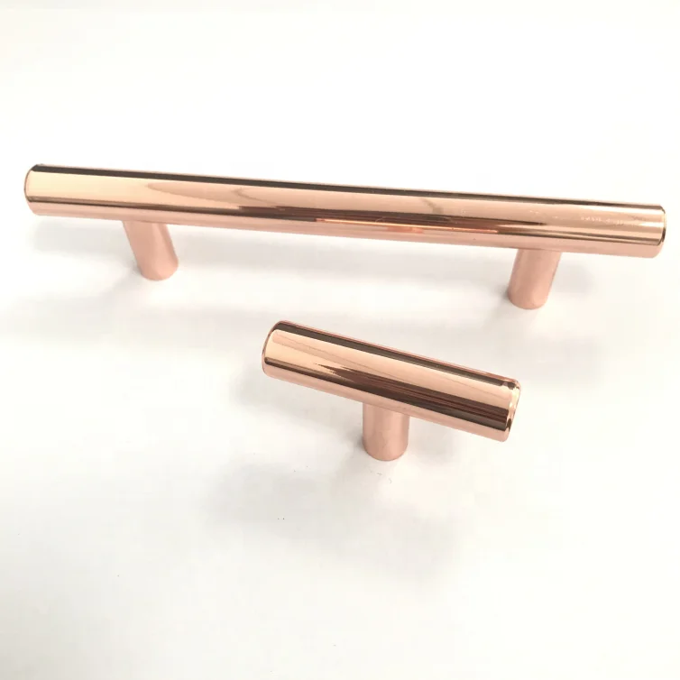 rose gold dresser pulls Akicon Copper Kitchen Cabinet Handles 100% Solid Brass Drawer Pulls 5 Packs / 3 Inch / Ship-out in 48 hours main image 0
