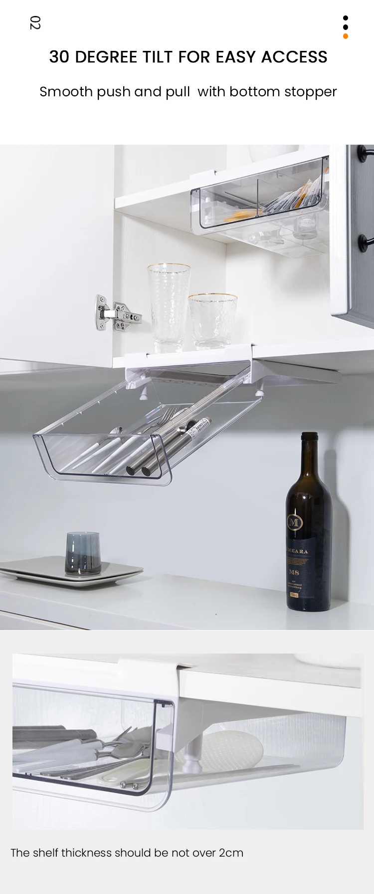 Vacane Under Desk Drawer Organizer Slide Out Hidden Drawer