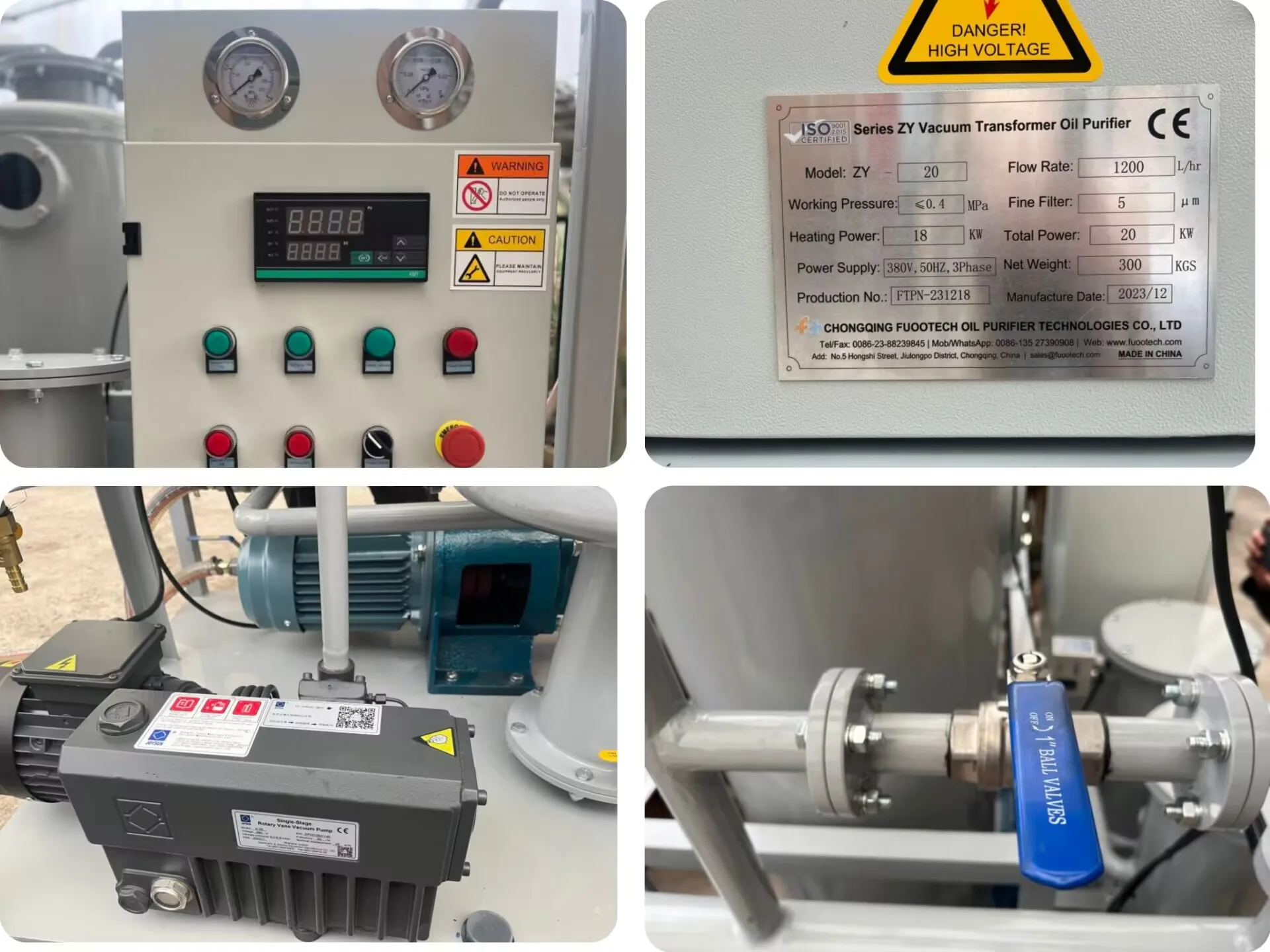 FUOOTECH transformers Oil Purifier Machine 3000l/h Vacuum Oil Purifier