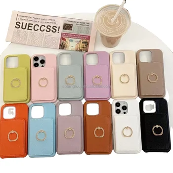 PU Leather Card Holder Mobile Phone Case for iPhone 16 15 14 Pro Max Purse Wallet Leather Phone Cover for iPhone 13 12 11