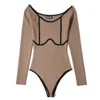 Wholesale Long Sleeve Cute Thong Bodysuits