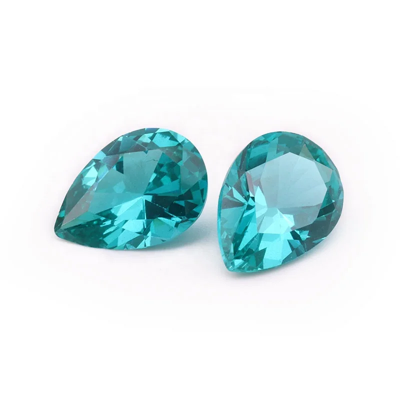 Loose Gems Stone Beautiful Pear Shape Synthetic Paraiba Blue Tourmaline on Sale