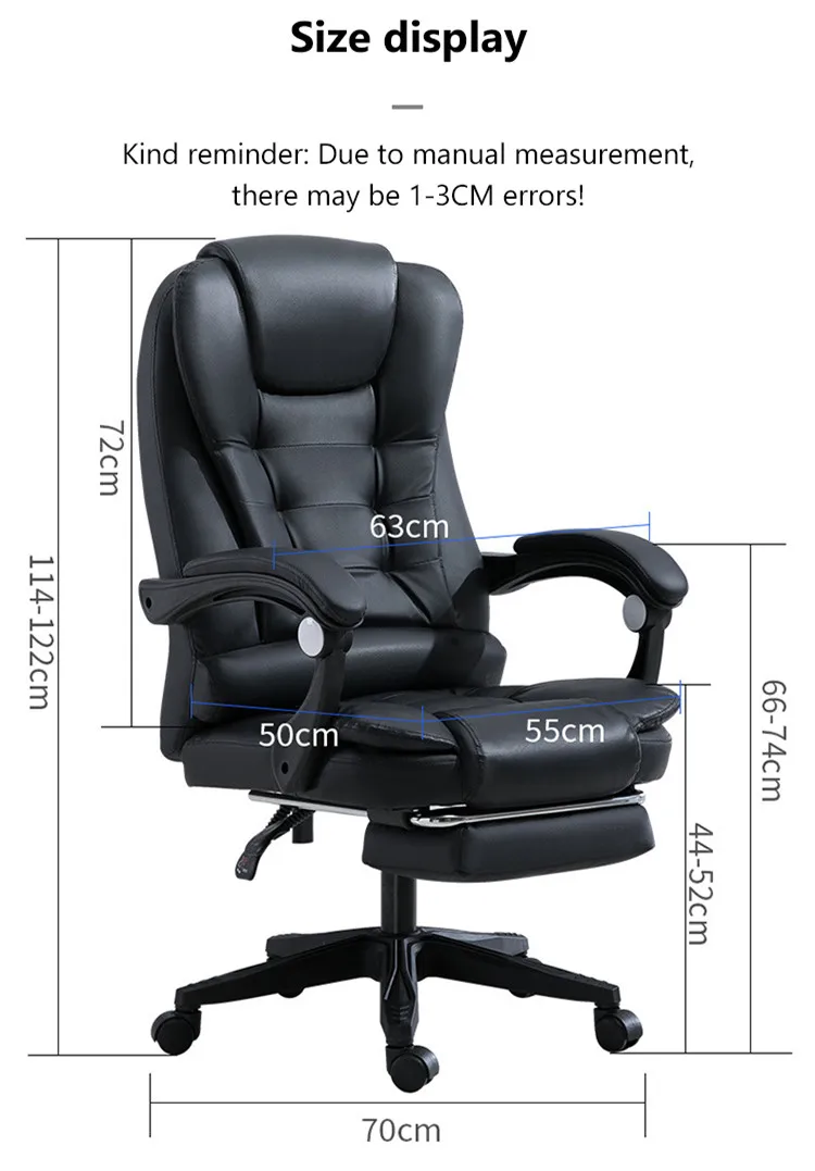 Ergonomic Swivel Leather Massage Computer Chair With Footrest Luxury