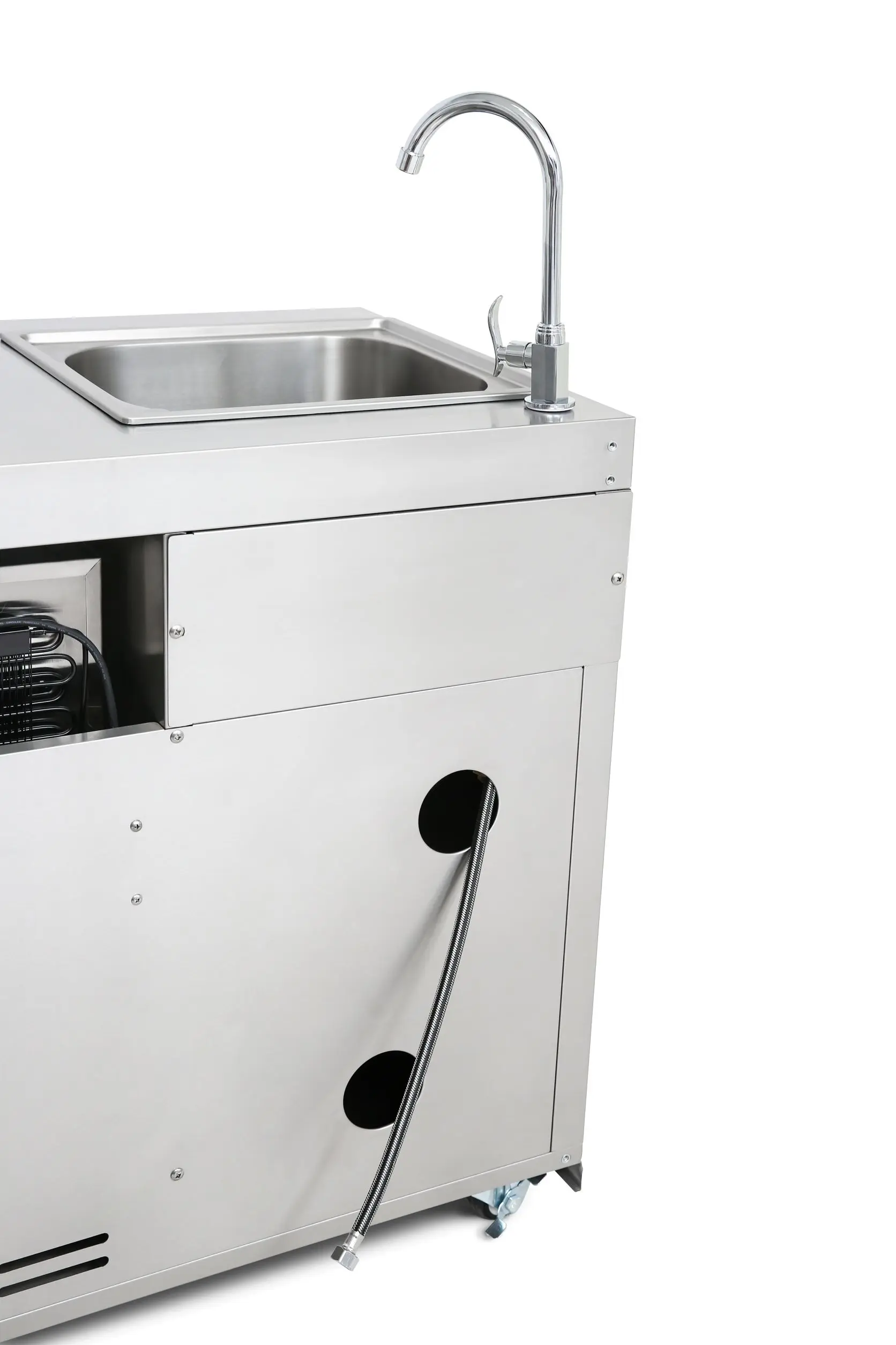 Outdoor Kitchen Stainless Steel Sink And Fridge Module Island Free