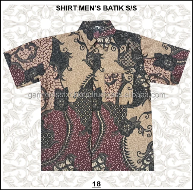 Men's Shirts Clothes Motif Batik Indonesia Shirt For Men Casual Batik ...