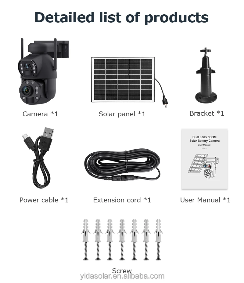 4G Sim Card Camera UBOX 3 Screen 6MP Outdoor PIR PTZ Human Detection Security Network Camera 360 PTZ CCTV Solar 4G Camera