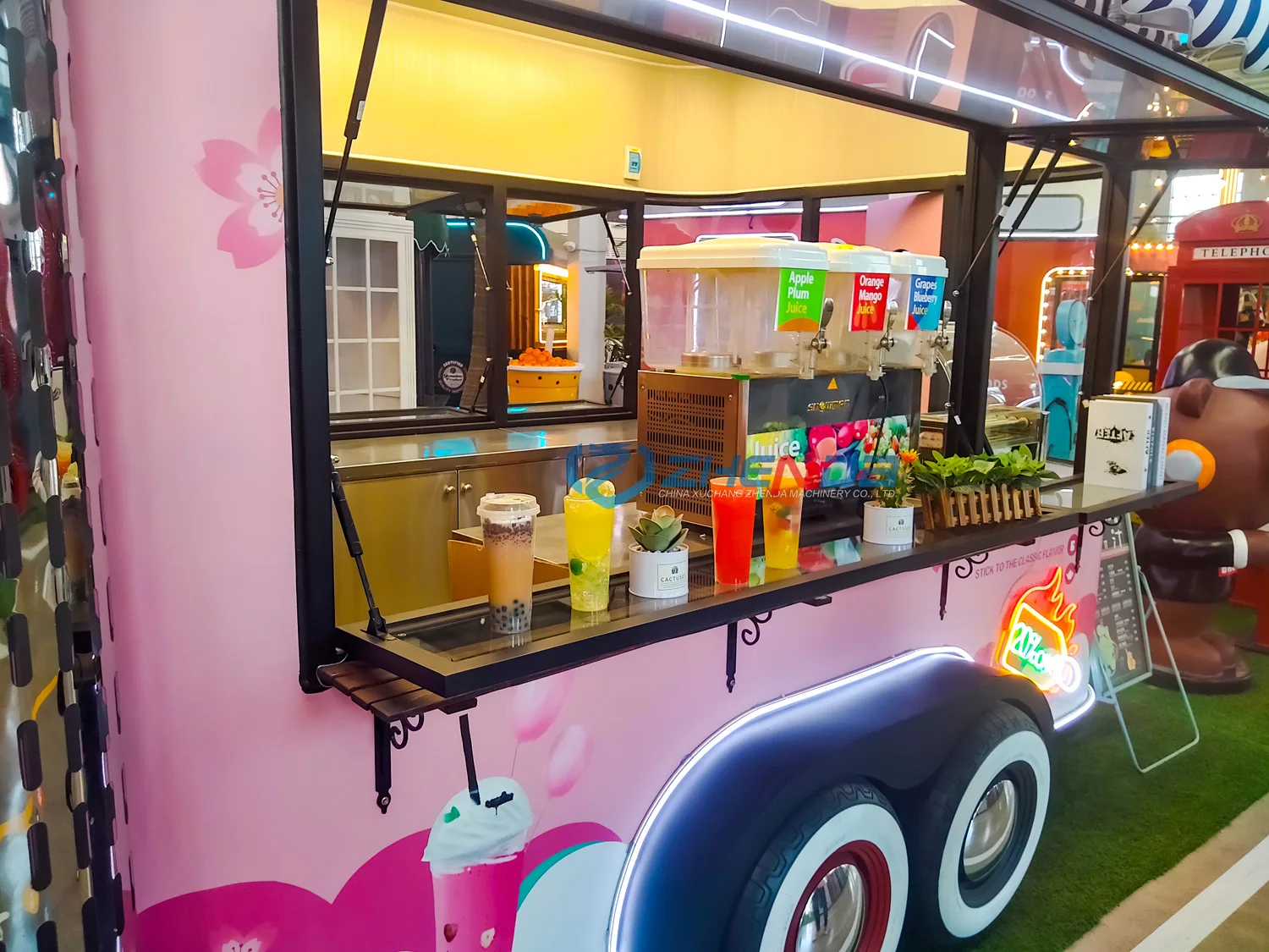 Mobile Food Cart Stainless Steel Ice Cream Carts Concession Trailer