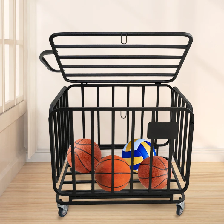 Jh-mech Basketball Storage Rack - Foldable & Lockable