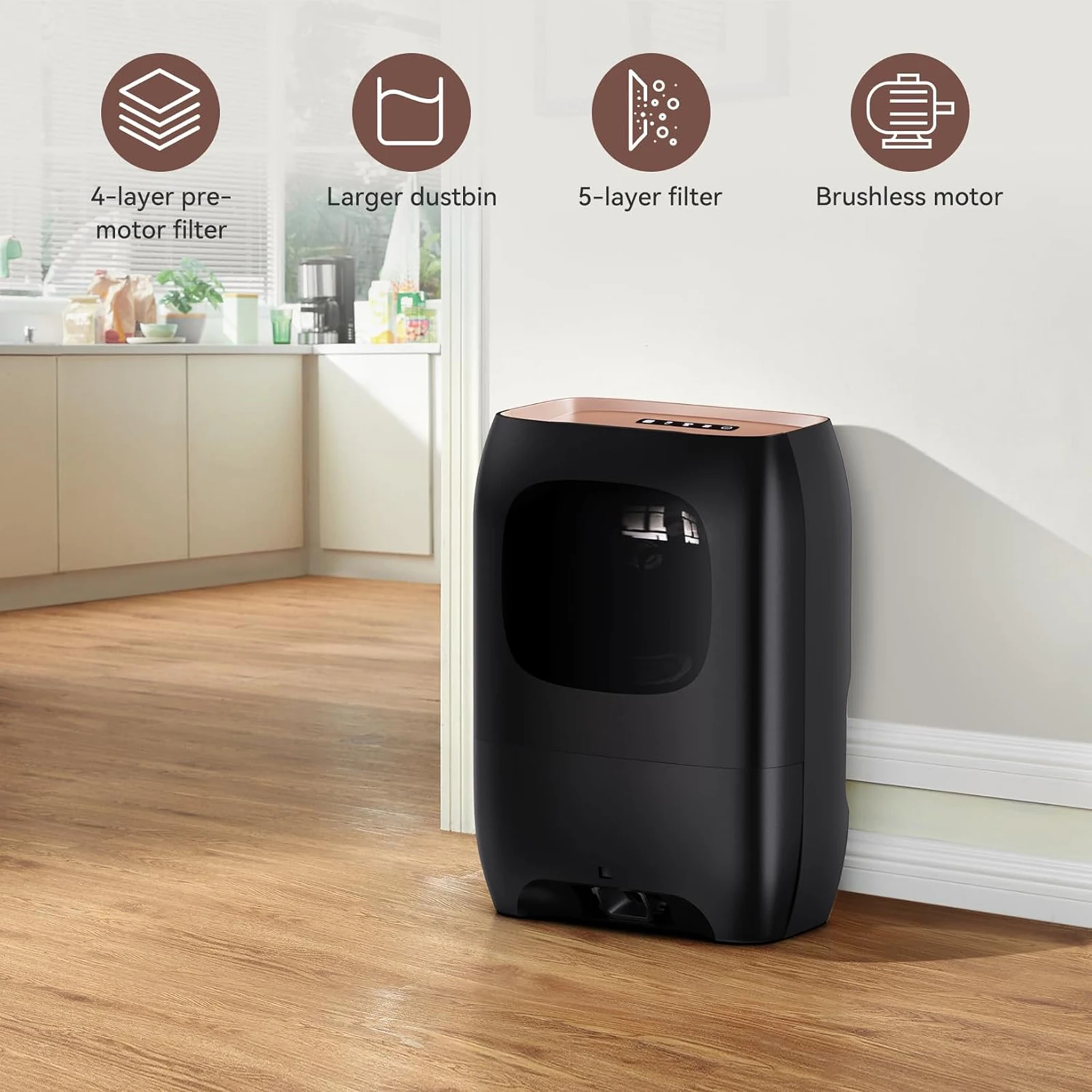 Automatic Touchless Vacuum Cleaner Ultra Fast Powerful Dustpan Salon Pet Hair Food Dirt Sweeping Kitchen Vacuum