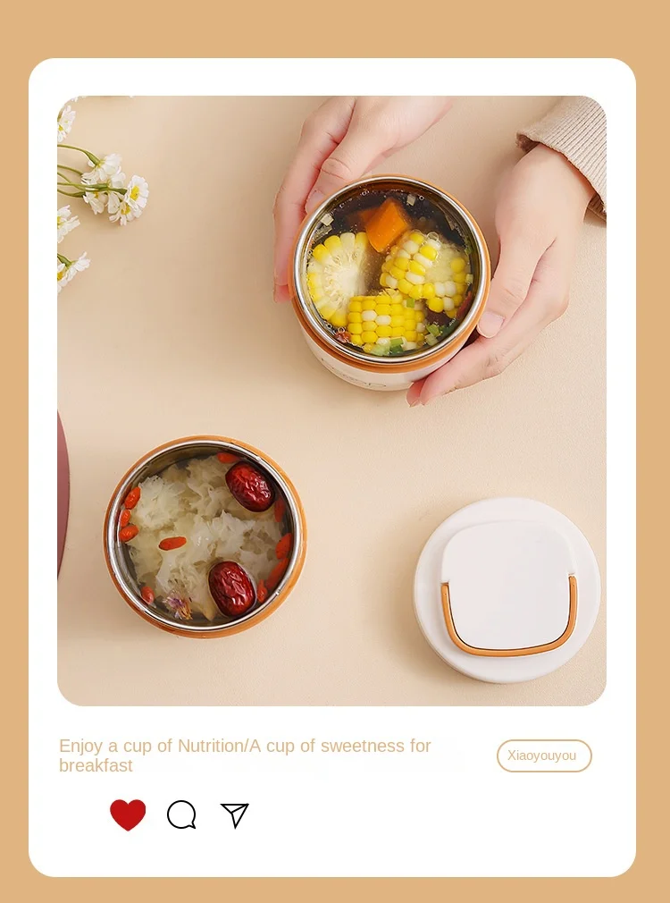 Mini Porridge Stainless Steel Breakfast Cup Insulation Portable Small Insulated Barrel Soup Box Soup Pot Coffee Bento Box