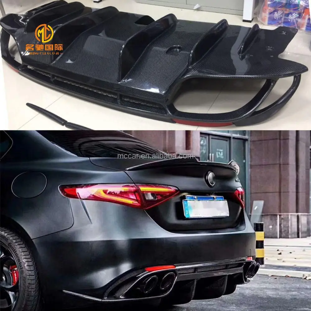 Carbon Fibre Car Bumper Rear Diffuser for Alfa for Romeo for GIULIA Diffuser Bumper