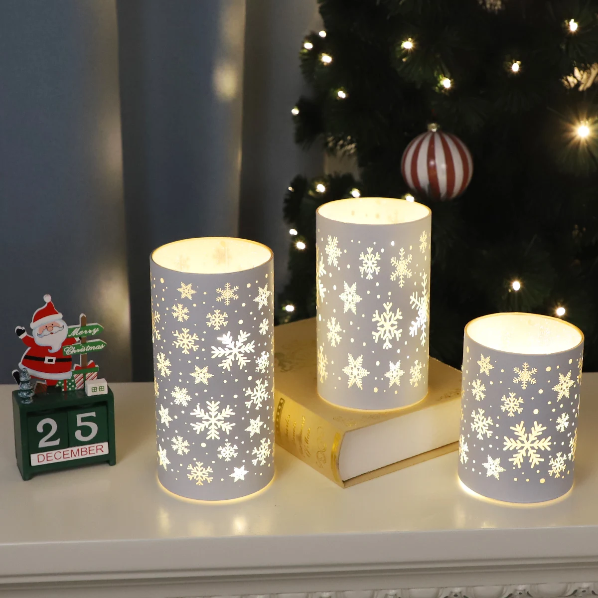 christmas lighting gifts christmas ornament led crystal for candles decorative glass candle jars