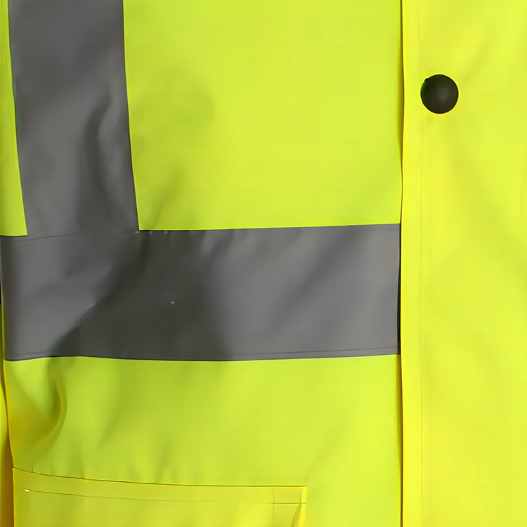 High collar autumn winter manufacturers direct hi vis coldproof waterproof reflective safety rain coat work jacket for adult