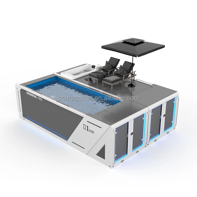 Shipping Container Pool Shipping Container Pools 40 ft Container Pool With jacuzzi