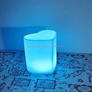 Portable Color-changing Plastic Seat LED Wireless Glowing Light Heart Chair
