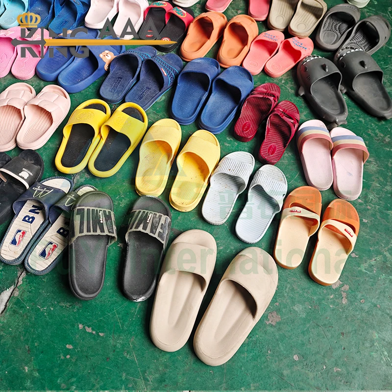 Unisex Casual Slippers with Fashion Rubber Outsole Second Hand Stock Summer  Shoes for Men Ladies Winter Spring Season Bales