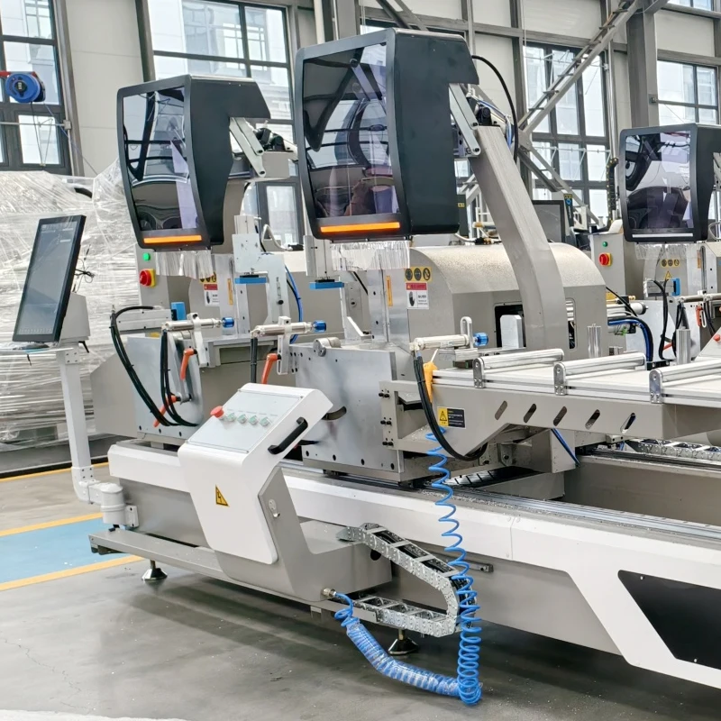 Double-head 45° aluminium cutting saw, 2-head swing