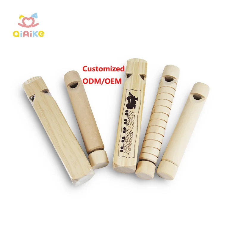 Wholesale children education toy custom wood train whistle musical instrument price