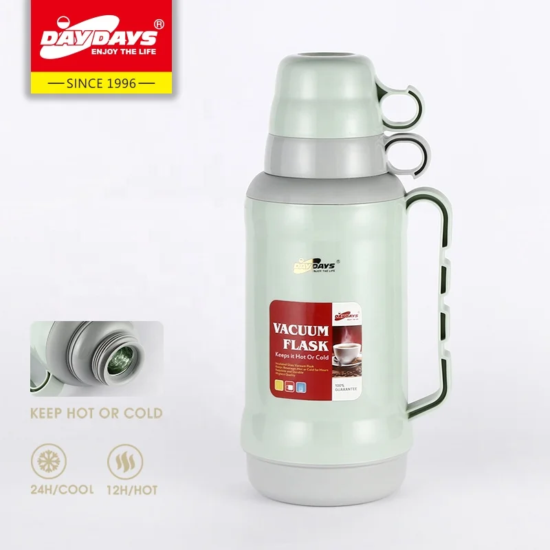 SUNLIFE 1800ml Thermo Jug Two Cups Top Quality Vacuum Jug Food Grade PP Body Vacuum Flask