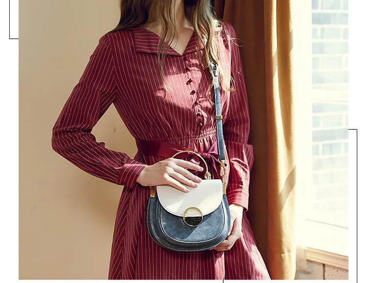 时尚女士优雅单肩手提包高品质pu皮革女士单肩包新款奢华女士马鞍手提