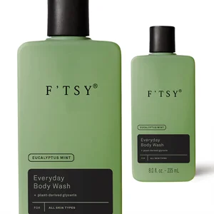 Private Label Men's Hydrating Cleanser Shower Gel Moisturizing Body Wash Mint Eucalyptus Scents Featuring Herbal