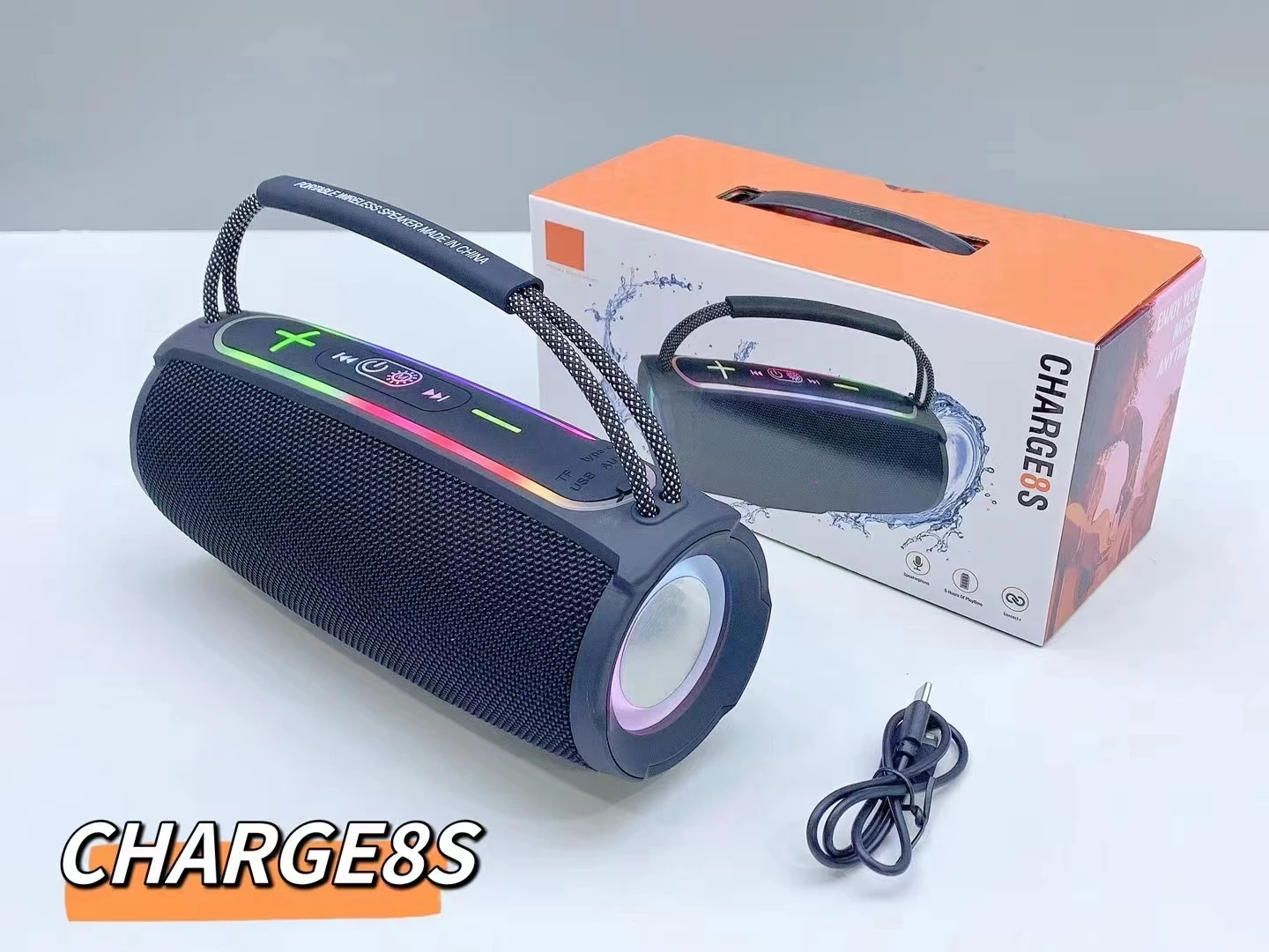 NEW CHARFE8S Boombox Handle LED Portable Wireless Blue Tooth