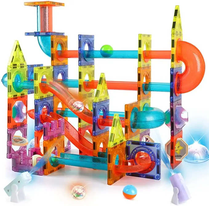 Jeu De Construction Magnétique 144 Pièces Avec LED & Circuit Billes - Jouet Éducatif STEM/Montessori Pour Enfants 5 Ans+,Cadeaux Créatif Pour Garçons Et Filles