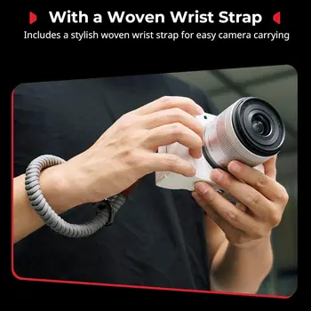 For SmallRig White 5431 Genuine Leather Half Case Kit for Canon R50 V Woven Wrist Strap Ergonomic Grip Portable Camera Video Bag product image