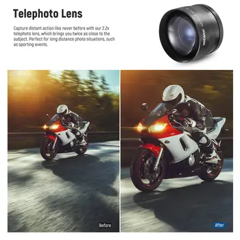 Neewer 58mm Lens and Filter Set Wide Angle 2.2X Telephoto Lens Close up Macro/ND/UV/CPL/FLD Camera Lens Filters for  APS-C detail image