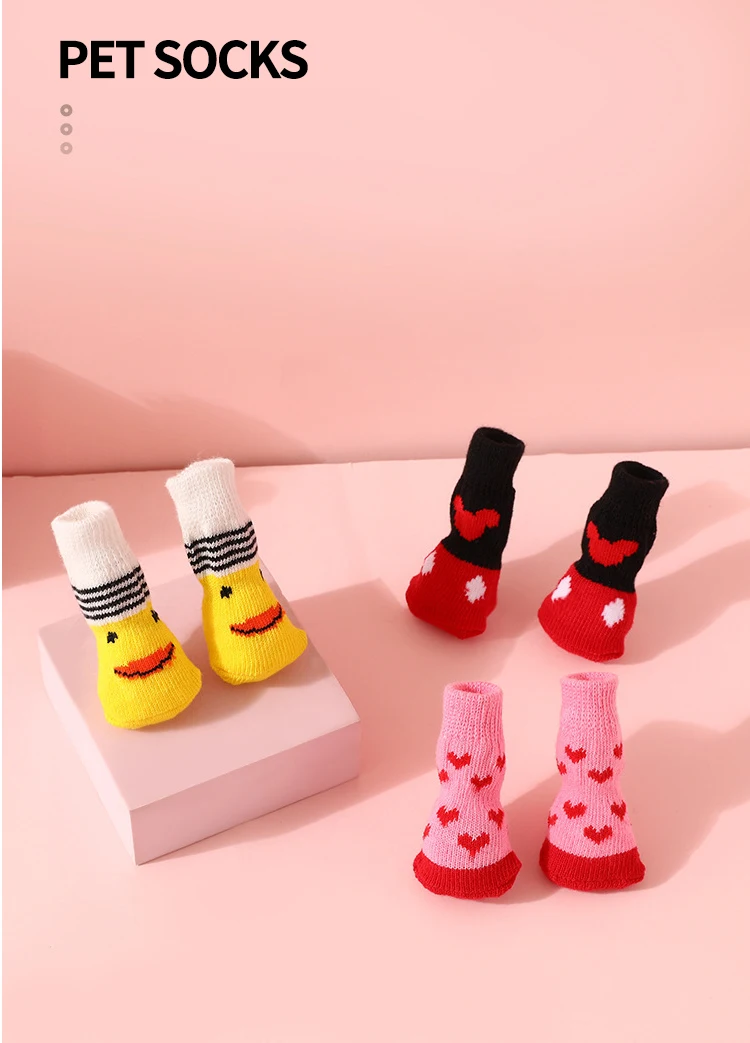 Wholesale print non-slip dog socks 6 designs overview