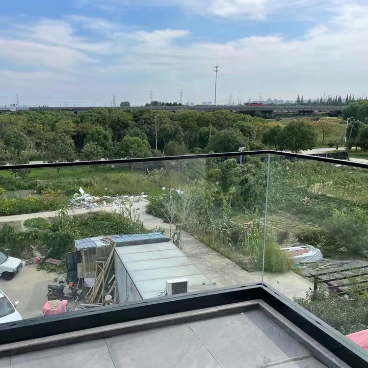 Frameless Balustrade Handrails Aluminum U Channel Glass Railing Base shoes Aluminum Deck Railing Glass Balconies Railing