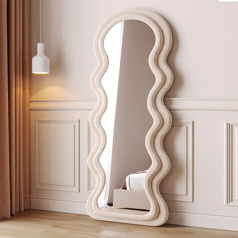 Factory Hot Sale Flannel Wave Wavy Mirrors Dressing Table Mirror 