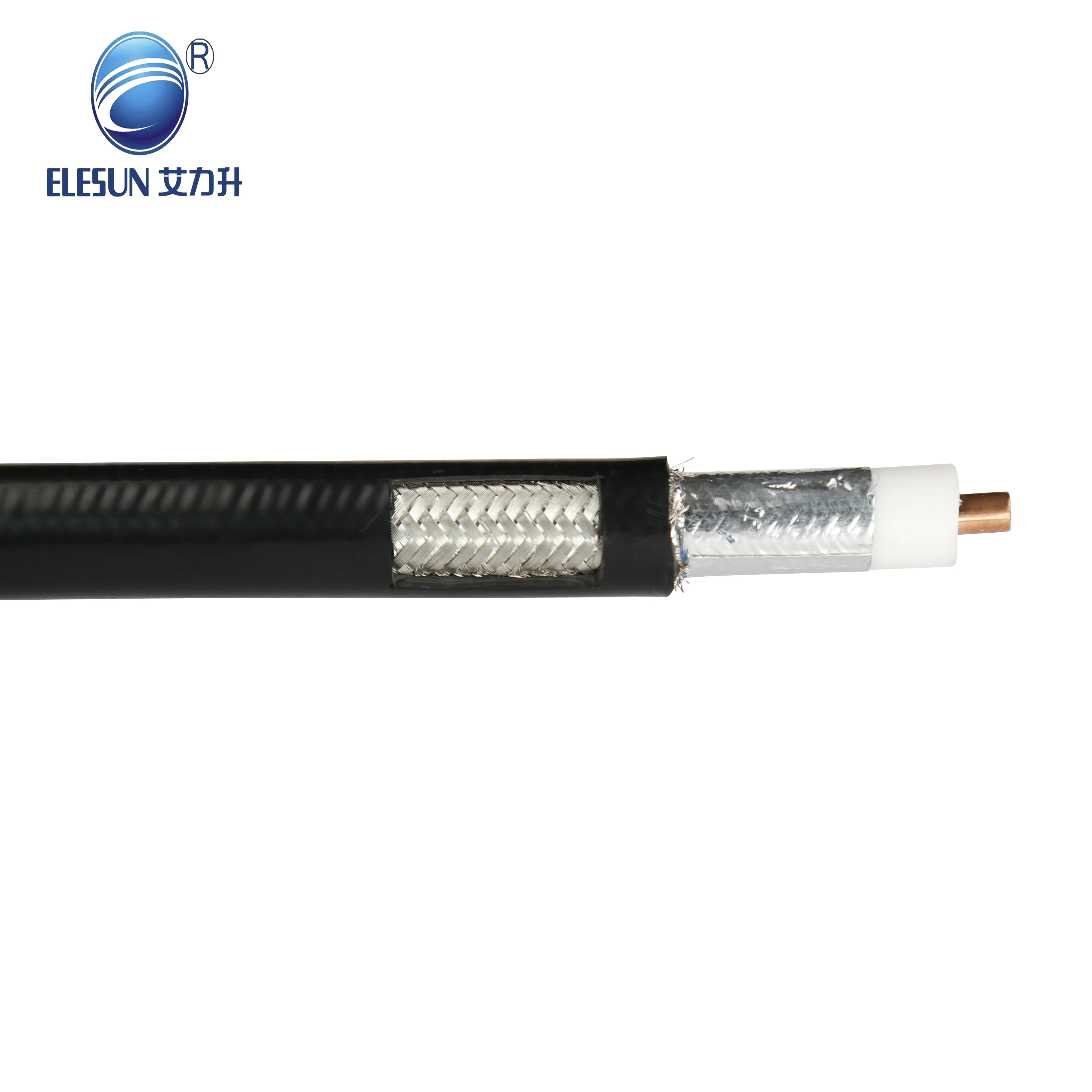 Fabricación de cable coaxial RF de baja pérdida de 50 ohmios, cable conductor de cobre 9D-FB aislado FPE para antena