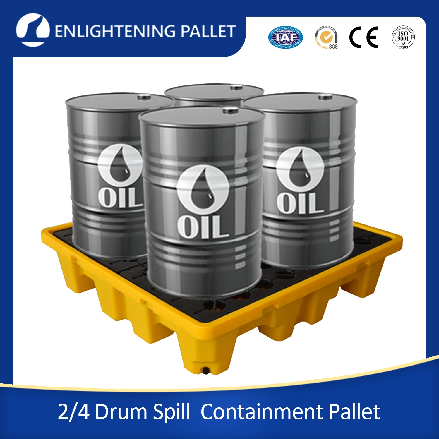 Heavy Duty Load Warehouse Rice Stacking Pallet Large Plastic Pallet with Double Beam 1200x1000x150 for Big Bag