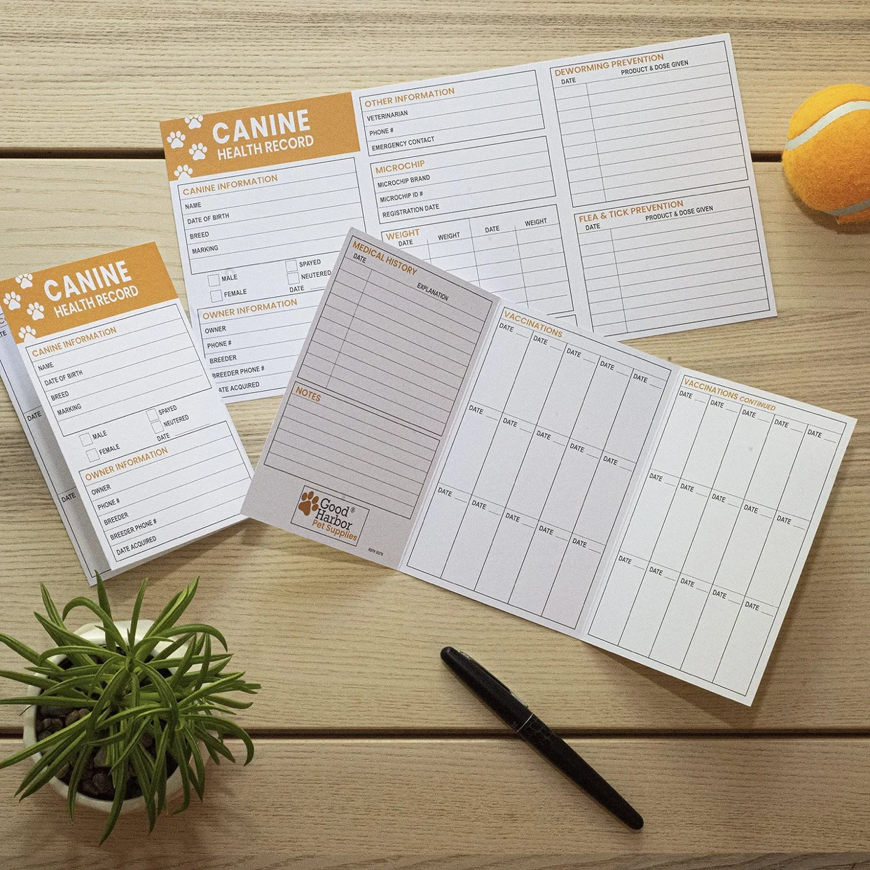 Pet Vaccination Tracker Card Kit Canine Immunization Record Organizer ...