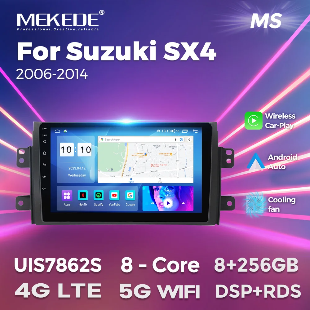 MEKEDE MS Voice Control Android 11 IPS Car Radio for Suzuki SX4 2006-2014 Stereo Navigation FM Video Out Universal Car Android
