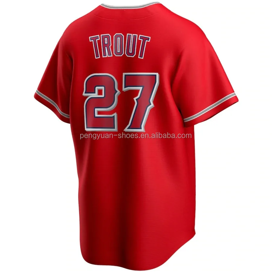 Wholesale Best Quality #17 Shohei Ohtani #27 Mike Trout #6 Anthony