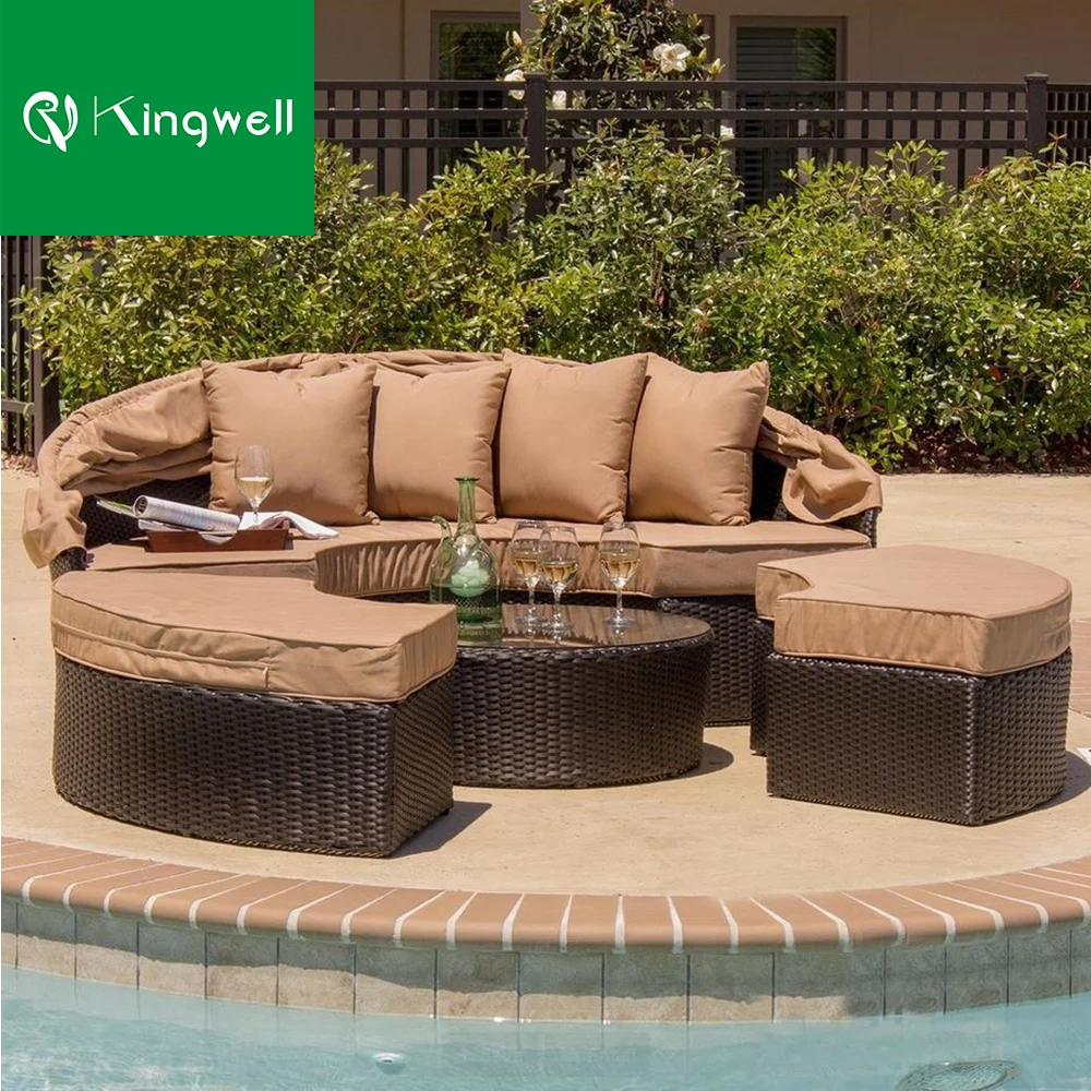 Rattan Patio Furniture Outdoor Day Bed With Canopy Outdoor Furniture