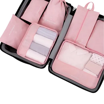 2024 Factory Hot Selling 7pcs Travel Storage Bag Set High Quality Waterproof Luggage Organizer