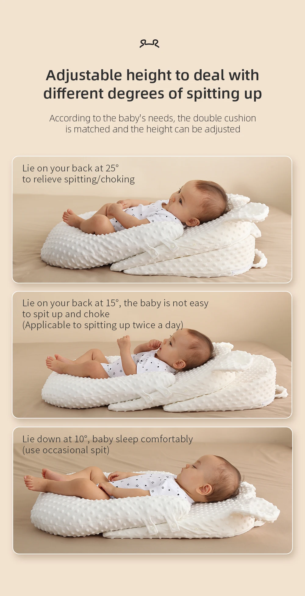 Adjustable Memory Foam Wedge Pillow With Removable Washable Cover