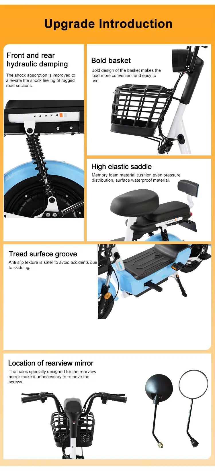 Cheap Electric Bike Full Suspension 800W 48V 12 Inch Electric Bike for Adults