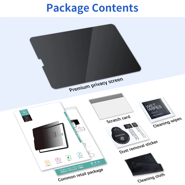 Factory Price 4 Way Privacy Screen Protector Anti Spy Screen Matte Surface Anti Glare Screen Protector for iPad 12.9 Inch