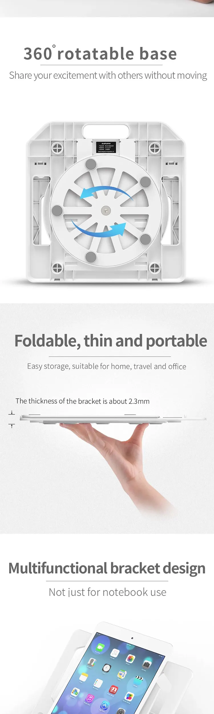 Accessories Desktop Notebook Phone Holder Height Adjustable Foldable Laptop Stand