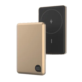 2025 Best Seller 5000mAh Ultra Slim Metal Magnetic Power Bank 20W PD + 15W Wireless Charger