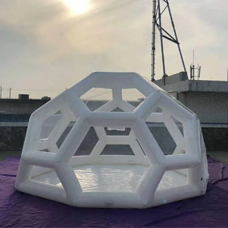stargazing inflatable camping tent inflatable football shaped clear dome tent
