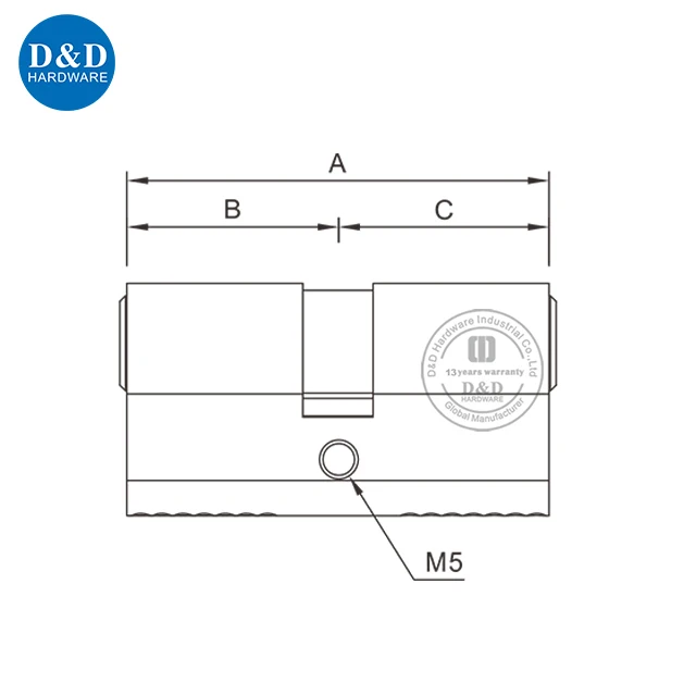 Euro Profile High Security 60/65/70/80 mm 6-Pins Brass Master Key Double Lock Door Cylinder