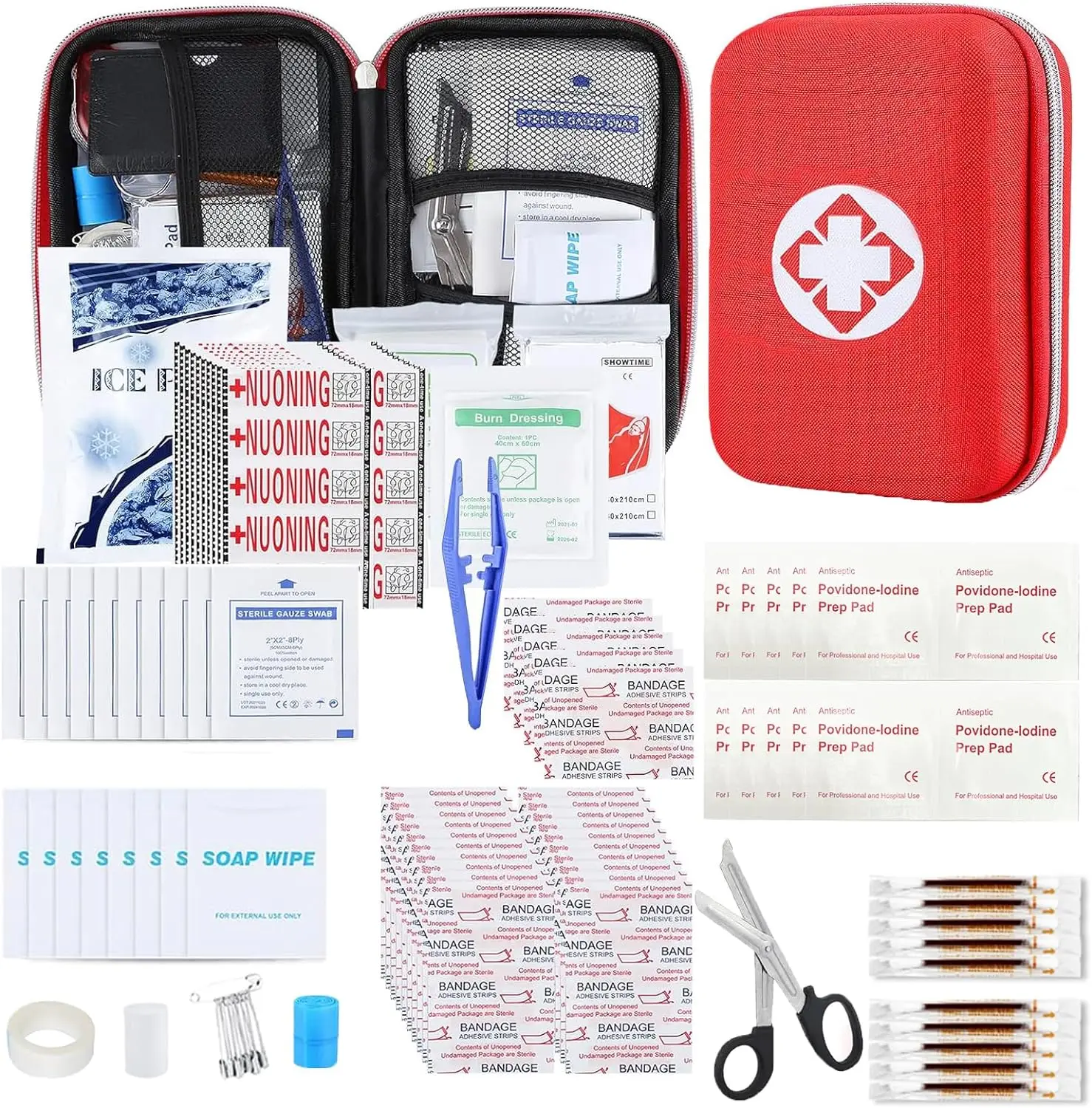 Compact 276PCS First Aid Kit Home Car Camping Hiking Emergency Supplies Basic Outdoor Essentials Survival Kit for Travel