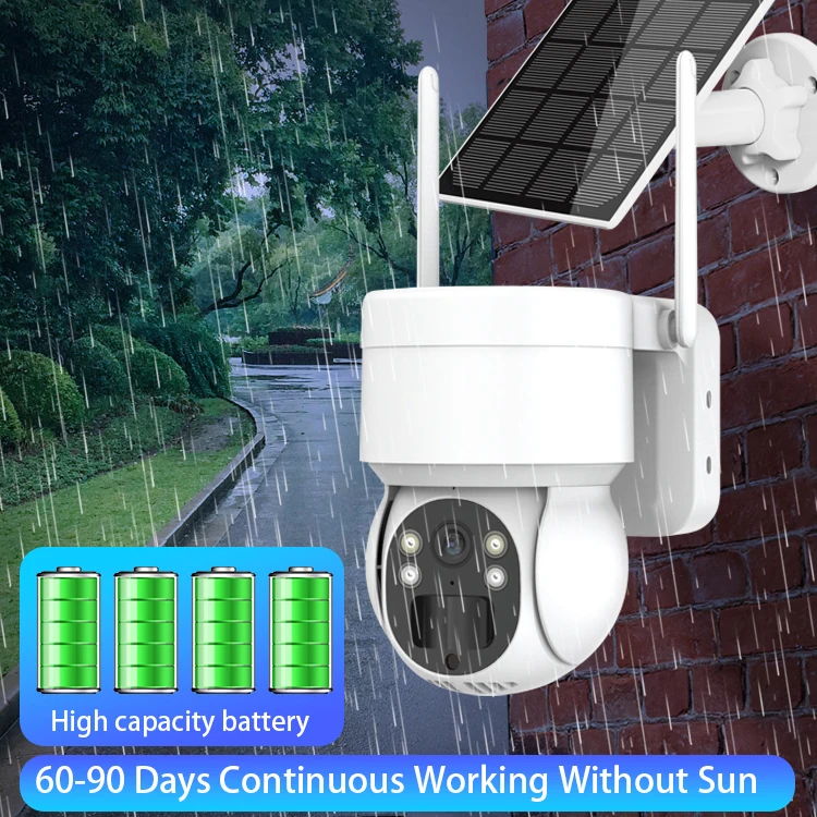 Outdoor Waterproof Low Power Consumption Long Range 360 PTZ HD 1080P IP WIFI Wireless Security System Solar Power Energy  Camera