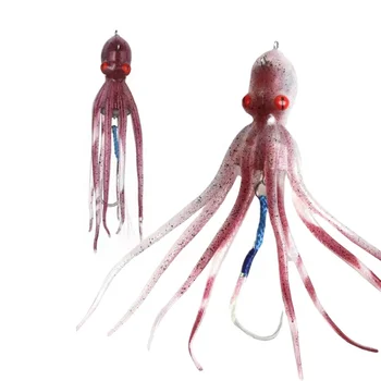 Octopus Squid Skirt Lures Wavy Plastic Fishing Lures Soft Octopus Lures